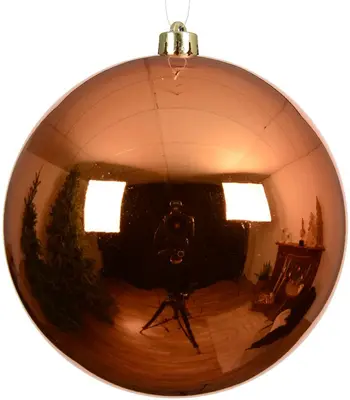 Decoris kunststof kerstbal 20cm warm oranje