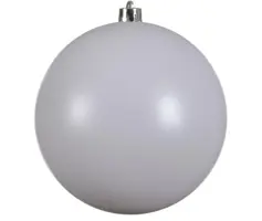 Decoris kunststof kerstbal 20cm winterwit - afbeelding 1