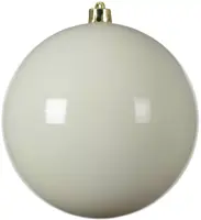 Decoris kunststof kerstbal 20cm wolwit - afbeelding 1
