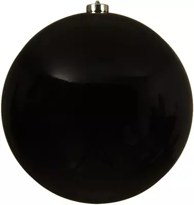Decoris kunststof kerstbal 20cm zwart 1 stuks
