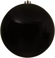 Decoris kunststof kerstbal 20cm zwart 1 stuks