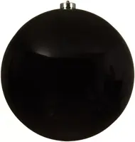 Decoris kunststof kerstbal 20cm zwart