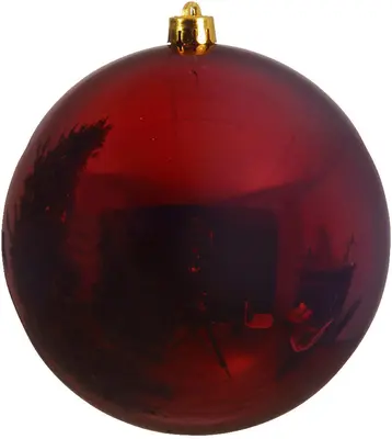 Decoris kunststof kerstbal 25cm ossenbloed