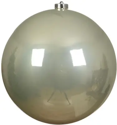 Decoris kunststof kerstbal 25cm parel - afbeelding 1