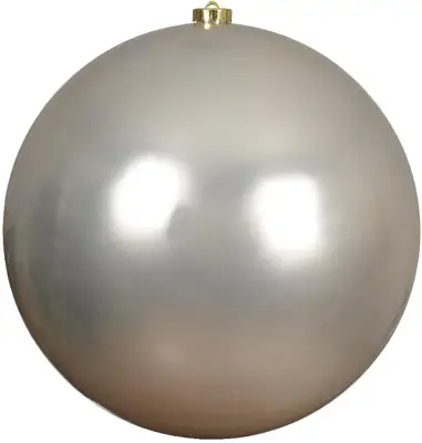 Decoris kunststof kerstbal 25cm parel - afbeelding 2