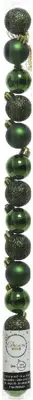 Decoris kunststof kerstbal 3cm dennengroen 14 stuks - afbeelding 1