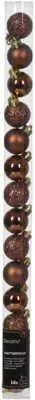 Decoris kunststof kerstbal 3cm espresso 14 stuks - afbeelding 1
