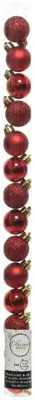 Decoris kunststof kerstbal 3cm kerstrood 14 stuks - afbeelding 1