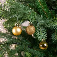Decoris kunststof kerstbal 3cm licht goud 14 stuks - afbeelding 4