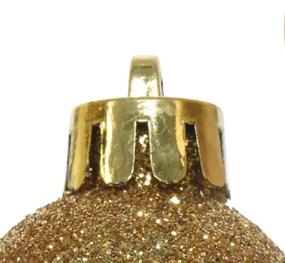 Decoris kunststof kerstbal 3cm licht goud 14 stuks - afbeelding 3