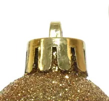 Decoris kunststof kerstbal 3cm licht goud 14 stuks - afbeelding 3