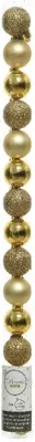 Decoris kunststof kerstbal 3cm licht goud 14 stuks - afbeelding 1