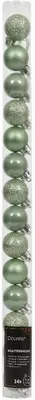 Decoris kunststof kerstbal 3cm matcha groen 14 stuks - afbeelding 1