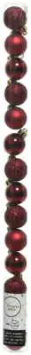 Decoris kunststof kerstbal 3cm ossenbloed 14 stuks - afbeelding 1