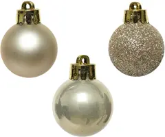 Decoris kunststof kerstbal 3cm parel 14 stuks - afbeelding 2