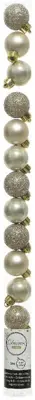 Decoris kunststof kerstbal 3cm parel 14 stuks - afbeelding 1
