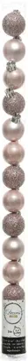 Decoris kunststof kerstbal 3cm poederroze 14 stuks - afbeelding 1