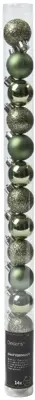 Decoris kunststof kerstbal 3cm rosemarijn 14 stuks - afbeelding 1
