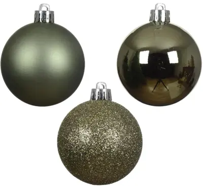 Decoris kunststof kerstbal 3cm rosemarijn 14 stuks - afbeelding 2
