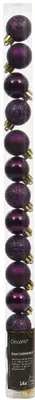 Decoris kunststof kerstbal 3cm vijg 14 stuks - afbeelding 1