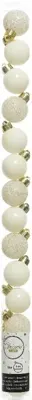 Decoris kunststof kerstbal 3cm wolwit 14 stuks - afbeelding 1