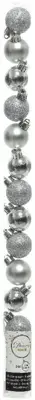 Decoris kunststof kerstbal 3cm zilver 14 stuks - afbeelding 1