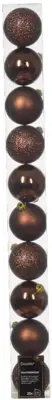 Decoris kunststof kerstbal 6cm espresso 10 stuks - afbeelding 1