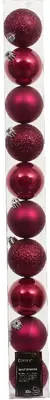 Decoris kunststof kerstbal 6cm festive roze 10 stuks - afbeelding 1