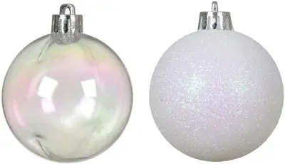 Decoris kunststof kerstbal 6cm iris 10 stuks - afbeelding 2