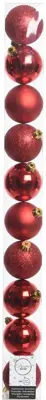 Decoris kunststof kerstbal 6cm kerstrood 10 stuks - afbeelding 1