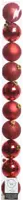 Decoris kunststof kerstbal 6cm kerstrood 10 stuks - afbeelding 1