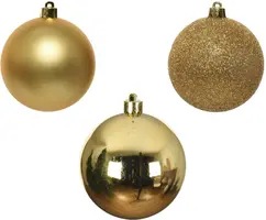 Decoris kunststof kerstbal 6cm licht goud 10 stuks - afbeelding 2