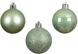 Decoris kunststof kerstbal 6cm matcha groen 10 stuks - afbeelding 2