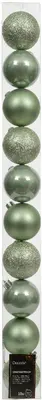 Decoris kunststof kerstbal 6cm matcha groen 10 stuks - afbeelding 1