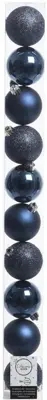 Decoris kunststof kerstbal 6cm nachtblauw 10 stuks - afbeelding 1