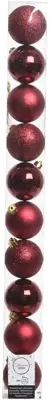 Decoris kunststof kerstbal 6cm ossenbloed 10 stuks - afbeelding 1