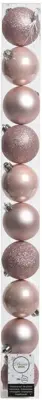 Decoris kunststof kerstbal 6cm poederroze 10 stuks - afbeelding 1