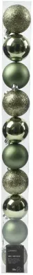 Decoris kunststof kerstbal 6cm rosemarijn 10 stuks - afbeelding 1