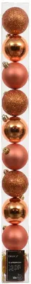 Decoris kunststof kerstbal 6cm warm oranje 10 stuks - afbeelding 1