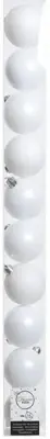 Decoris kunststof kerstbal 6cm winterwit 10 stuks - afbeelding 1