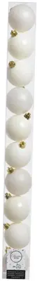 Decoris kunststof kerstbal 6cm wolwit 10 stuks - afbeelding 1