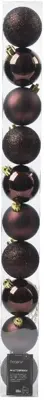 Decoris kunststof kerstbal 6cm zwarte truffel 10 stuks - afbeelding 1
