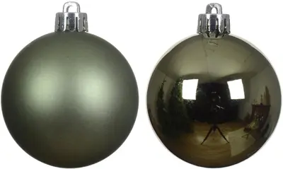 Decoris kunststof kerstbal 8cm rosemarijn 6 stuks - afbeelding 2
