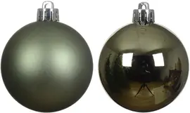 Decoris kunststof kerstbal 8cm rosemarijn 6 stuks - afbeelding 2