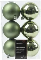 Decoris kunststof kerstbal 8cm rosemarijn 6 stuks - afbeelding 1