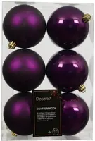 Decoris kunststof kerstbal 8cm vijg 6 stuks - afbeelding 1