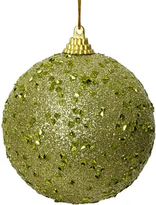 Decoris kunststof kerstbal diamant 8cm pistache