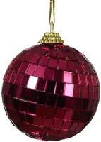Decoris kunststof kerstbal discobal 6cm granaatappel - afbeelding 1