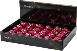 Decoris kunststof kerstbal discobal 6cm granaatappel - afbeelding 2
