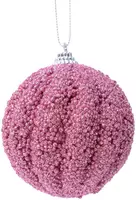 Decoris kunststof kerstbal glitter swirl 8cm lippenstift roze kopen?
